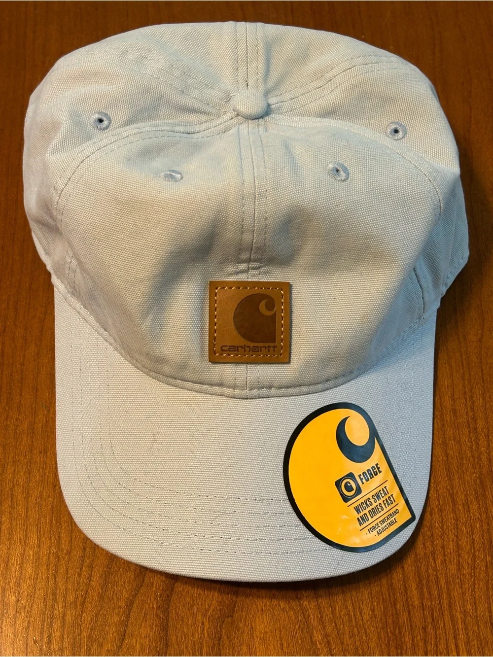 Carhartt Force Canvas Logo Baseball Cap Hat Light Blue Adjustable Strapback
